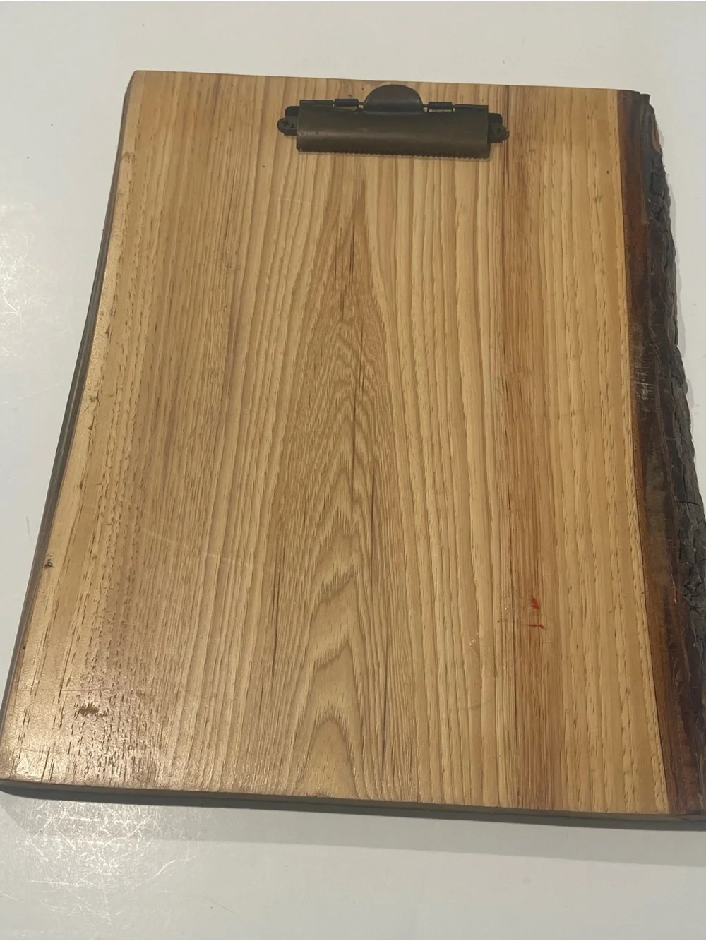 Rustic Live Edge Wooden clip Board with US Marine Corps Seal custom made engrave